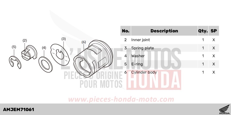 ELEMENT RETROVISEUR de Africa Twin DCT GRAND PRIX RED (R380B) 2023